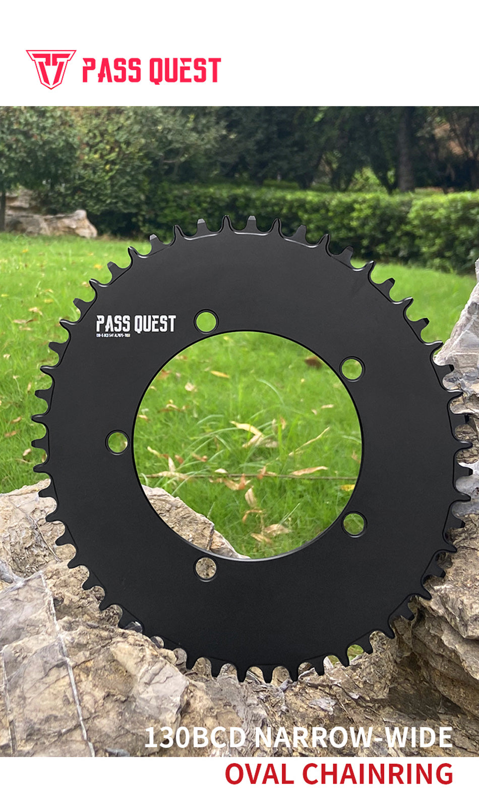 130 BCD (5-bolt AERO) Oval Narrow Wide Chainring