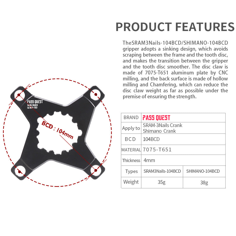 PASS QUEST Adapter Converter for SRAM GXP/DUB to 104BCD