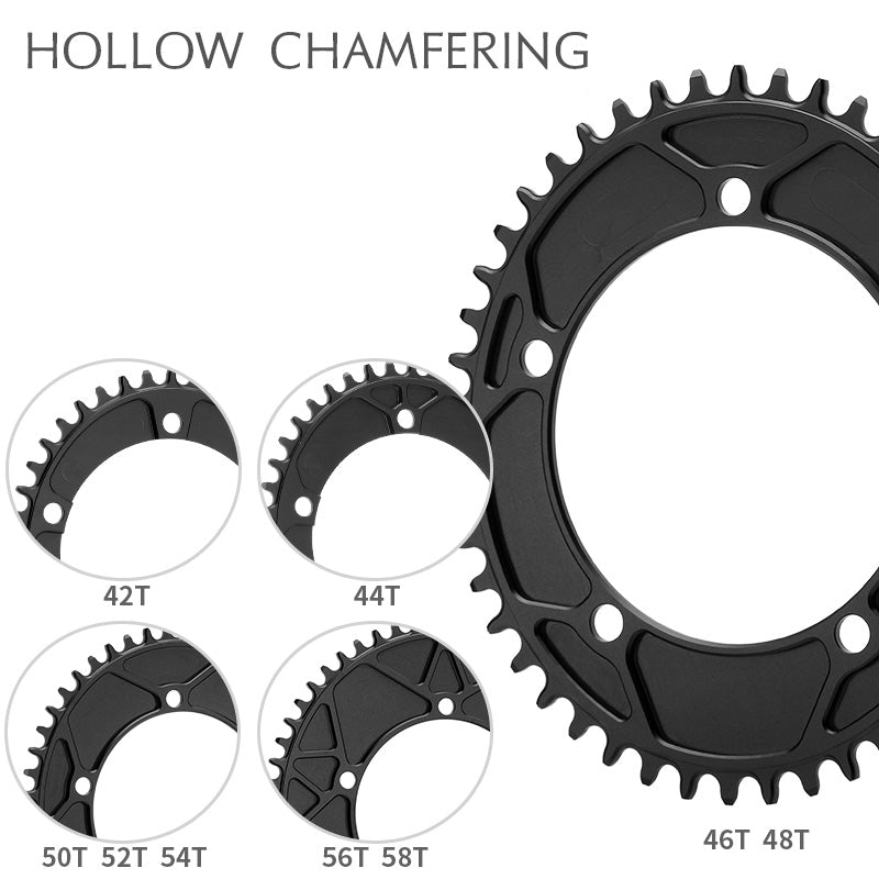 130 BCD (5-bolt AERO) Oval Narrow Wide Chainring