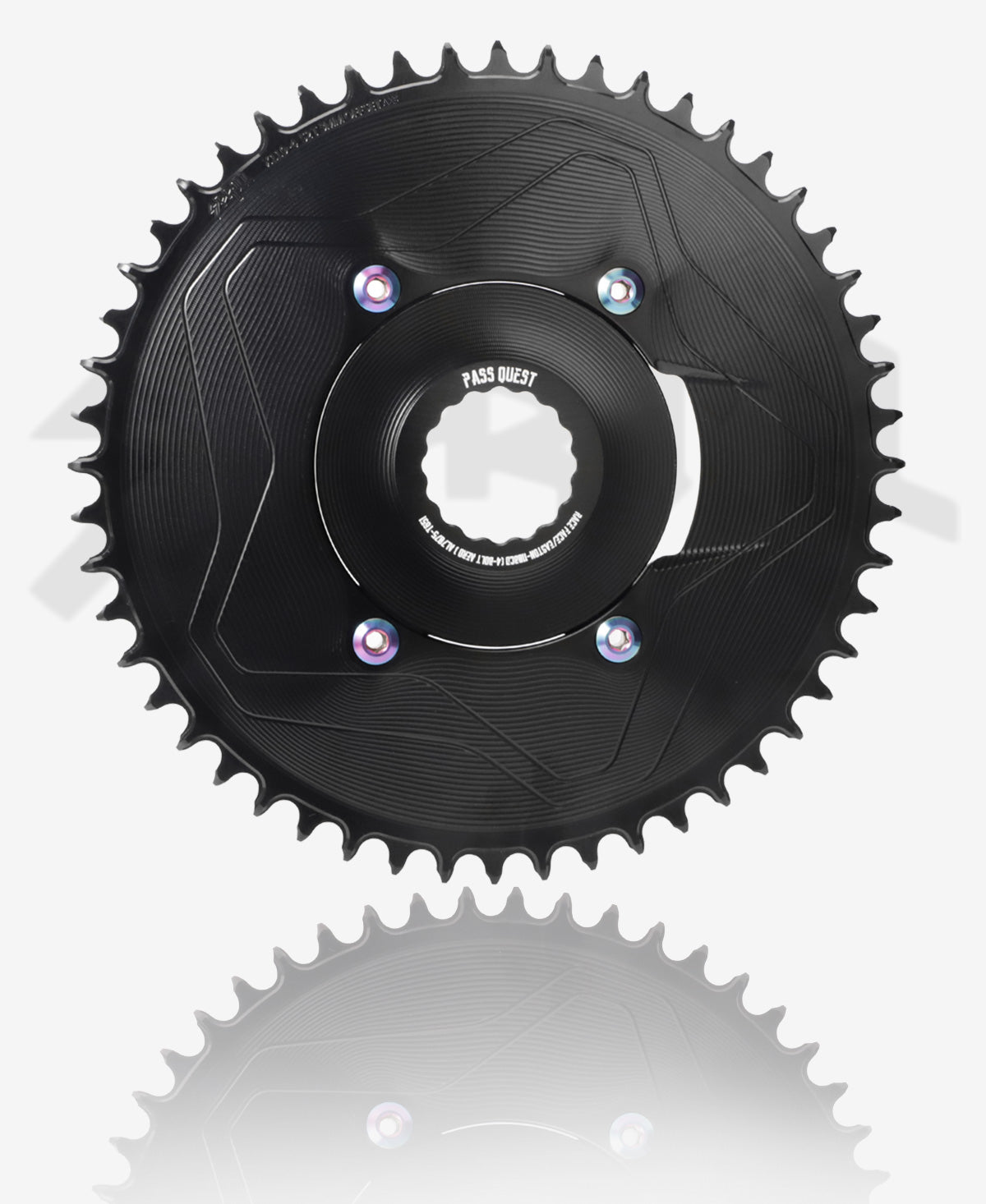 PASS QUEST SPRILL X110BCD 3mm offset AXS (4-bolt AERO) Round Narrow Wide Chainring