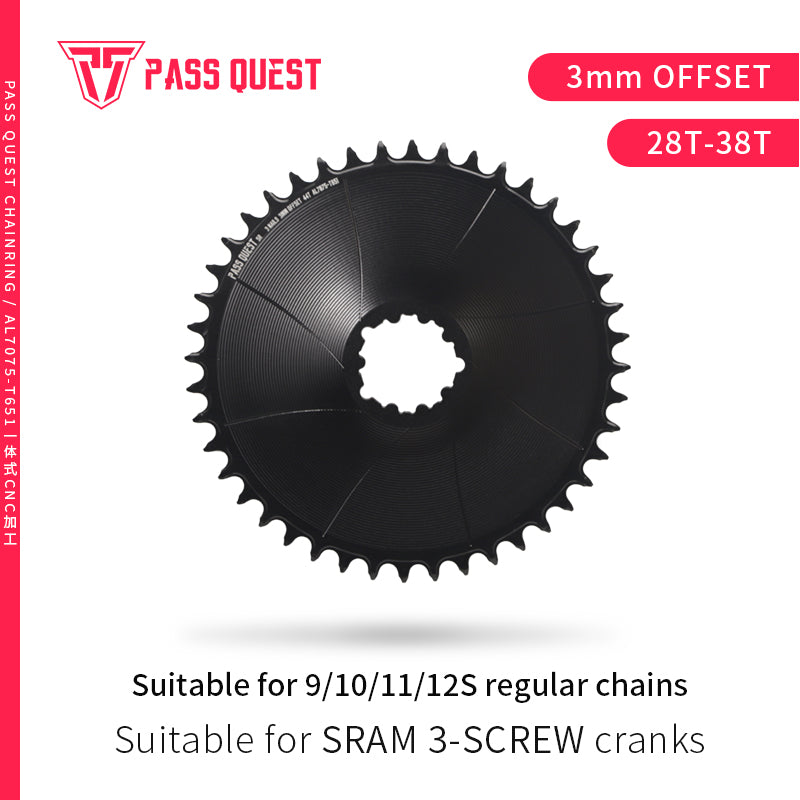 SRAM GXP/DUB ( 3mm offset) Round Narrow Wide Chainring 28-38T