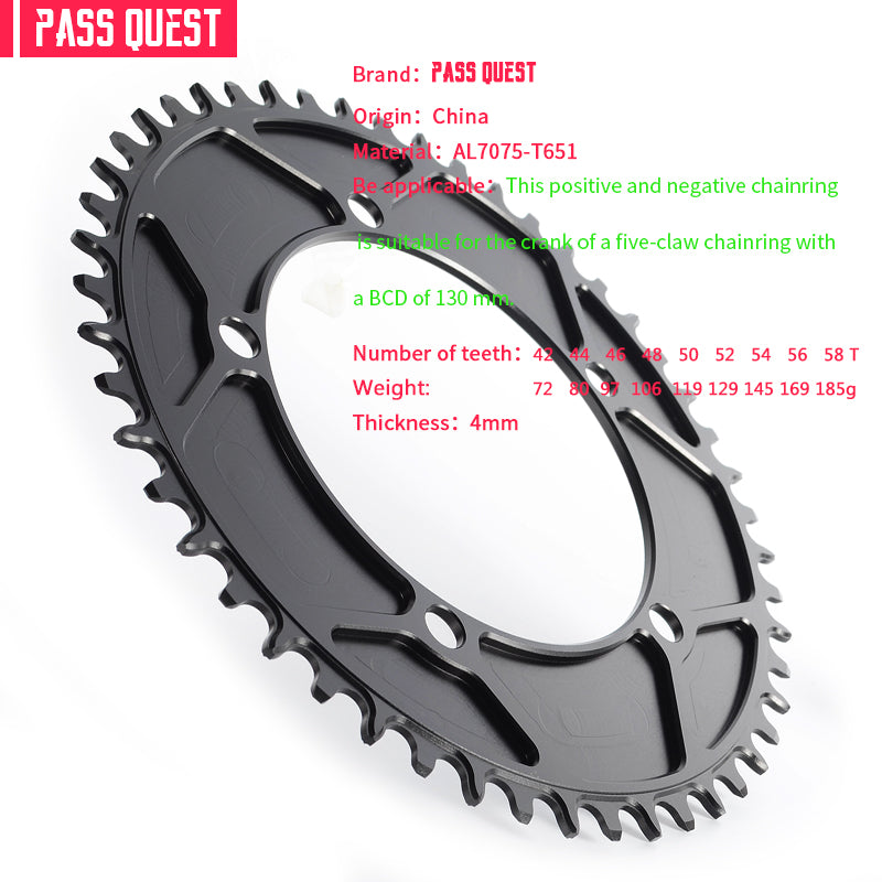 130 BCD (5-bolt AERO) Round Narrow Wide Chainring