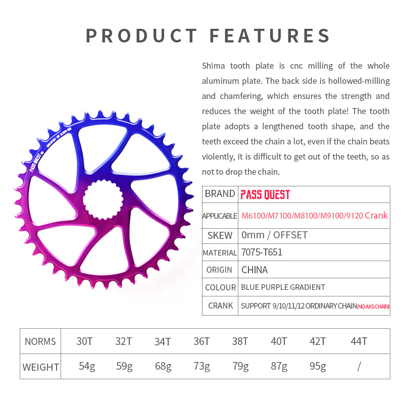 SHIMANO M7100 M8100 M9100(0mm offset) Round Narrow Wide Chainring