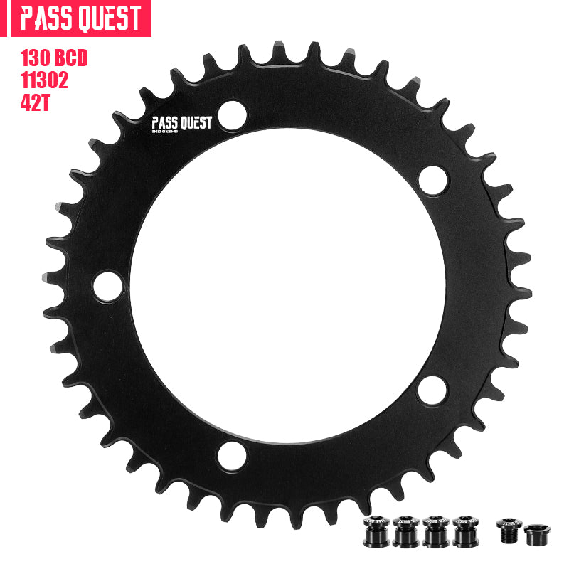 130 BCD (5-bolt AERO) Round Narrow Wide Chainring