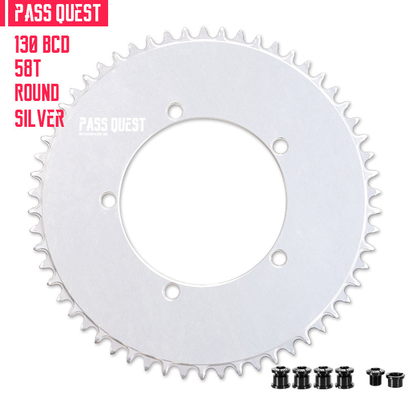 130 BCD (5-bolt AERO) Round Narrow Wide Chainring